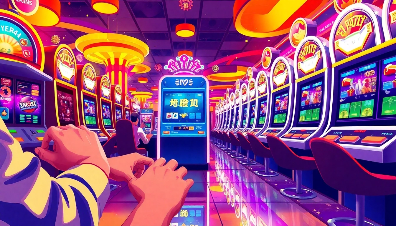 Experience the thrill of สล็อตทดลอง at vibrant machines in an exciting casino environment.