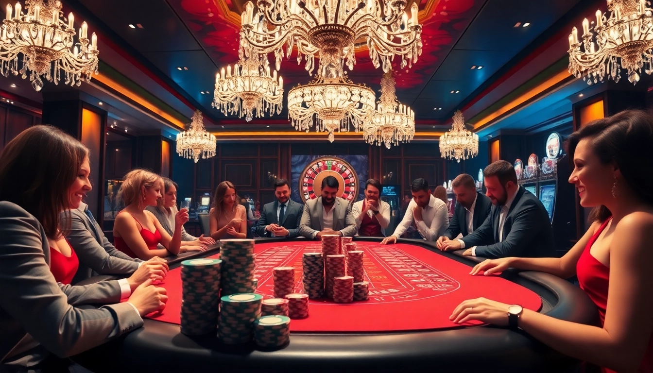 Spotbet casino scene featuring players enjoying baccarat at a luxurious table.