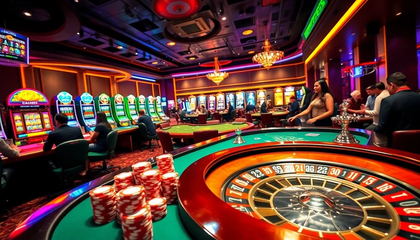 Players experiencing kèo nhà cái trực tiếp at an exciting casino table, with vibrant colors and engaging atmosphere.