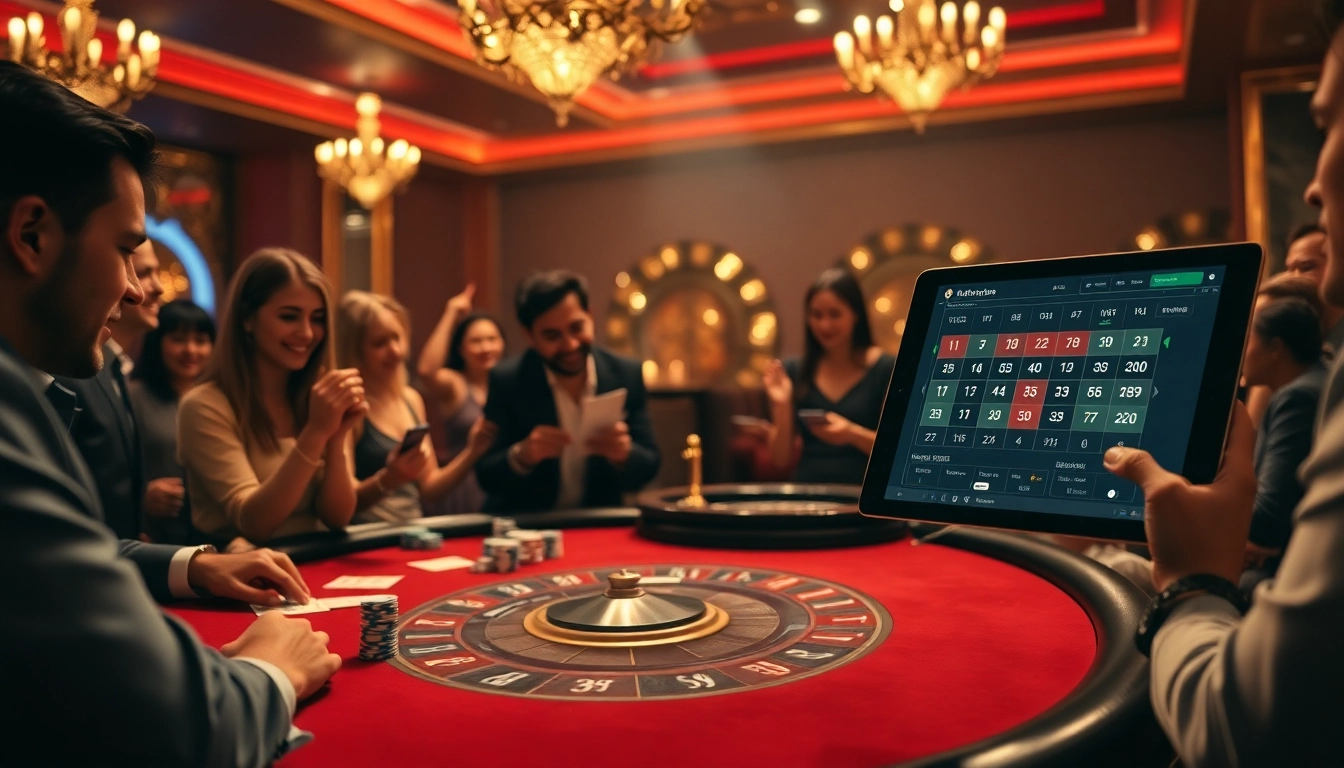 Experience the excitement of gambling at https://rr88e2.com/ with players at a blackjack table reveling in their bets.