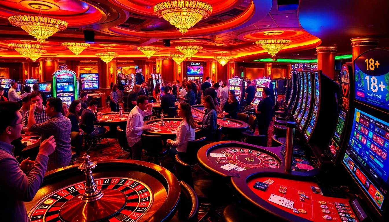 Engage in thrilling 18+ ai chat on a lively casino floor with roulette and poker.