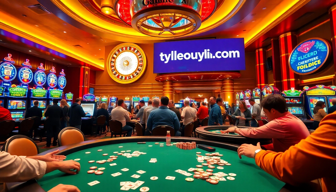 Experience the thrills of casino gaming at tylekeouytin.com, where vibrant roulette wheels and lively players create an unforgettable atmosphere.