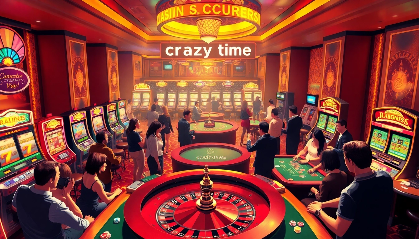 Experience the thrills of casino scores crazy time with players enjoying lively games at upscale tables.